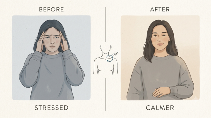 before/after tapping image; panic attack gone in 60 seconds by david zach